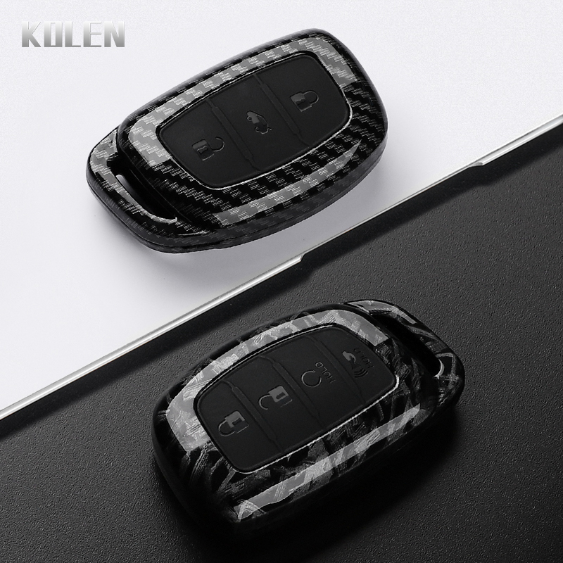 Car Accessories Xmas - ABS Carbon Fiber Car Key Case
