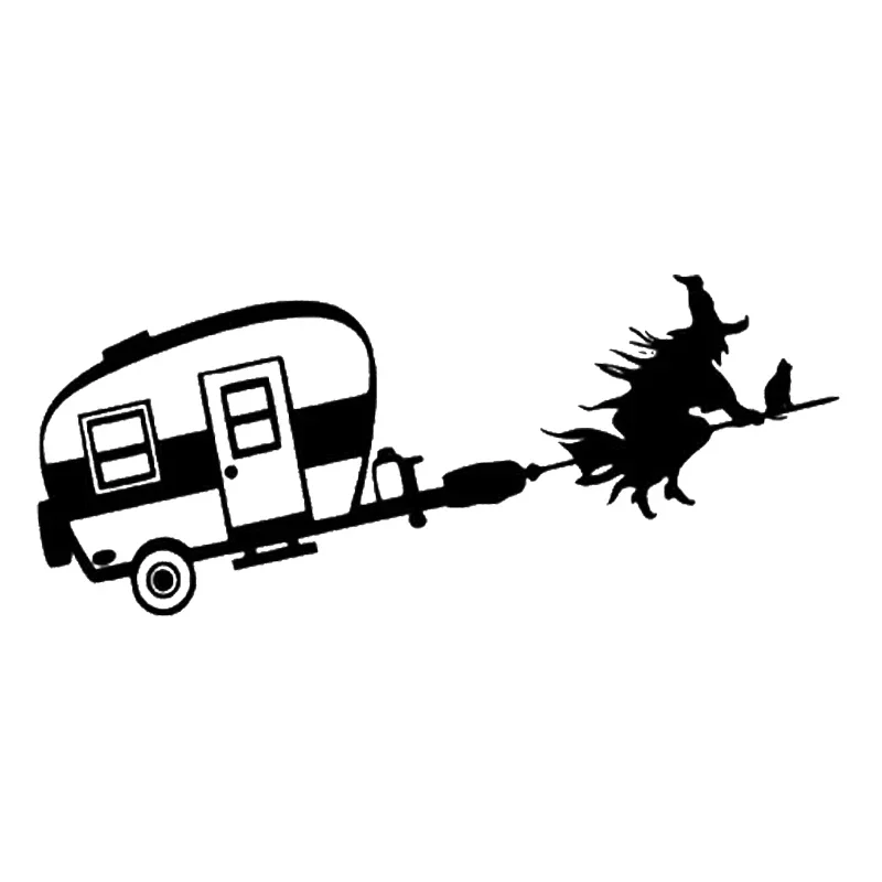 Car Accessories Quotes - Car Sticker WITCH CAMPER Vinyl Sticker