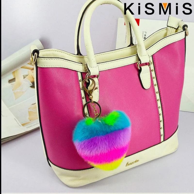 Fashion Rainbow Plush Keychain - огляд і ціна Car Accessories Girl