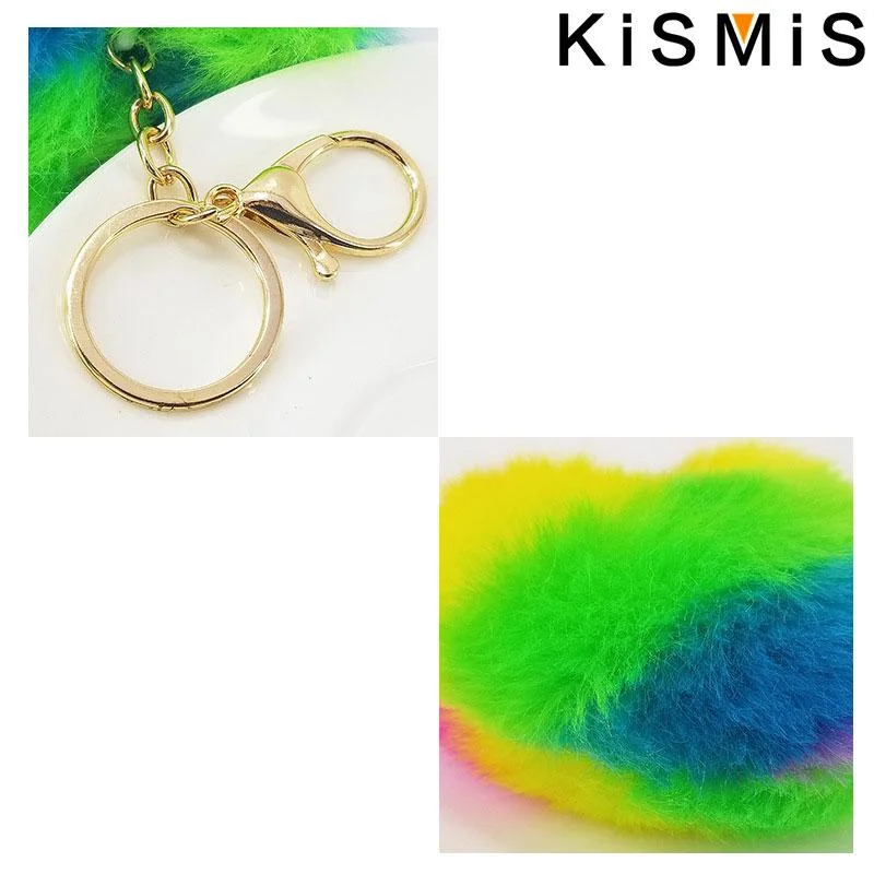 Fashion Rainbow Plush Keychain - огляд і ціна Car Accessories Girl