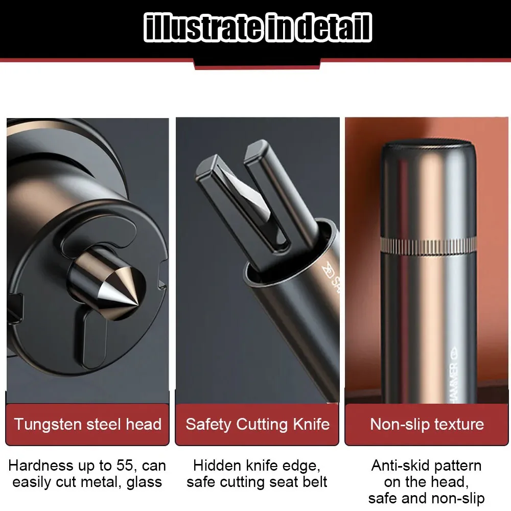 2 In 1 Car Safety Hammer Mini  - огляд і ціна Car Emergency Tool Kit