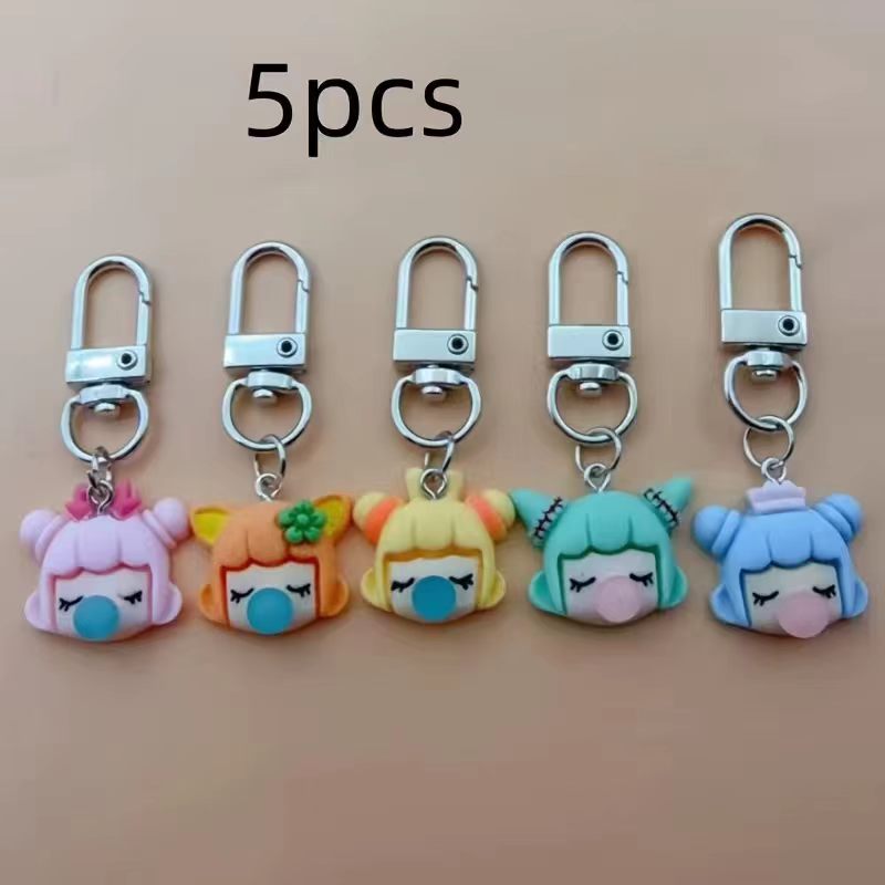 5pcs resin girl keychain, suit - огляд і ціна Car Accessories Girl