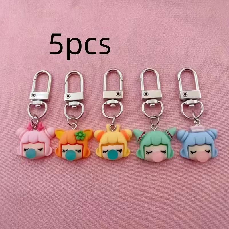 5pcs resin girl keychain, suit - огляд і ціна Car Accessories Girl